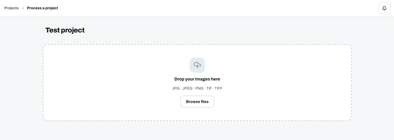 MapperTool upload screen with the drop area and the supported image formats